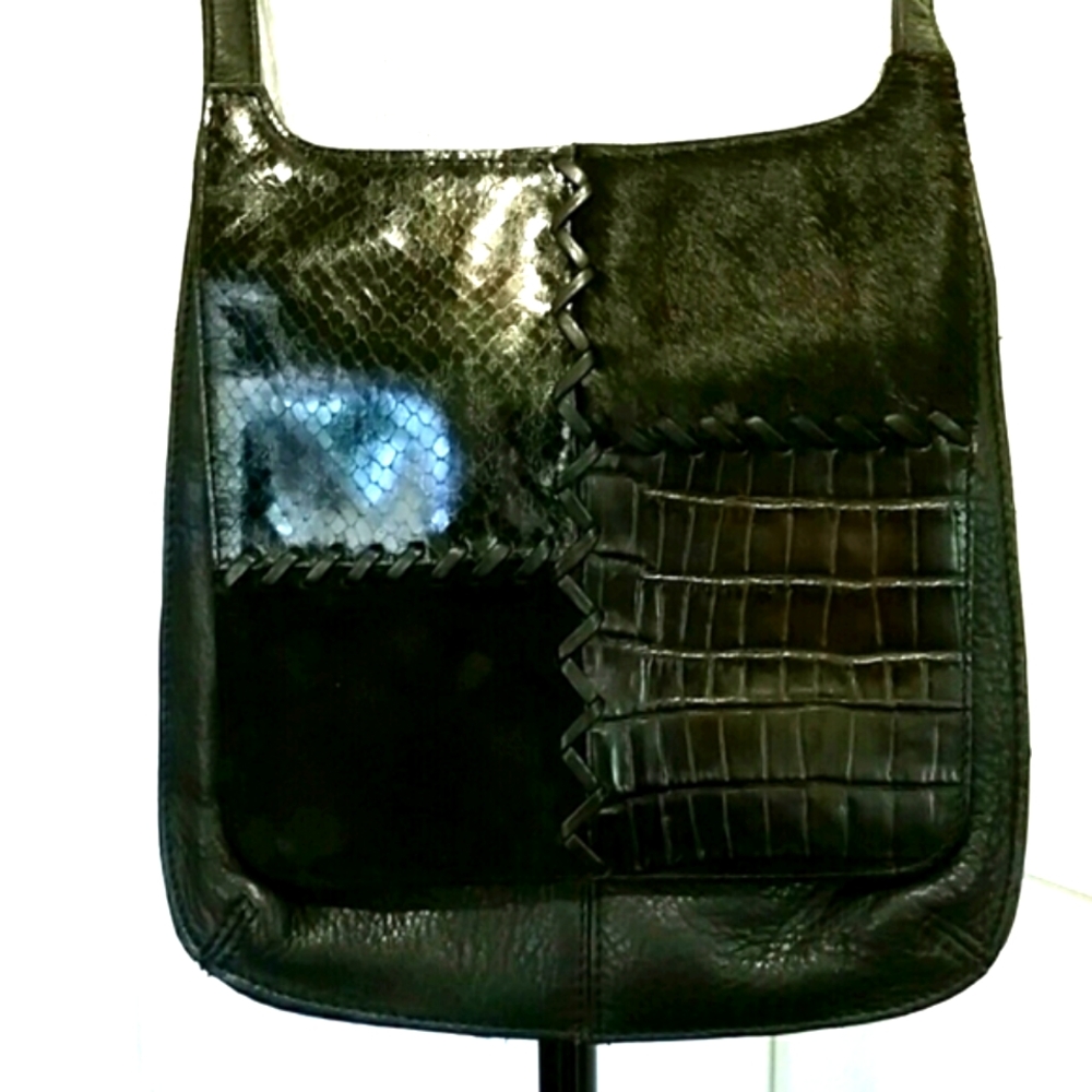 VINTAGE FOSSIL Cow Hair & Leather Cross Body